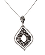 Mystic Light Brown and White Diamond Drop Pendant