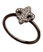 Mystic Light Black Micro Fleur de lis Ring