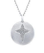 Mystic Light Silver Cross Disk Pendant Necklace