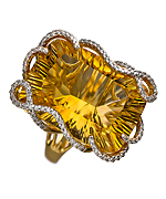 Nehita Citrine Swirl Rectangle Cocktail Ring