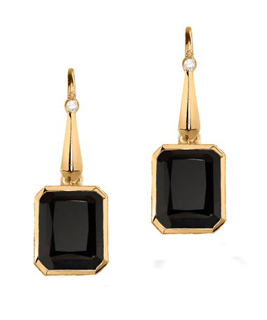 Nolan Diamond Onyx Drop Earrings