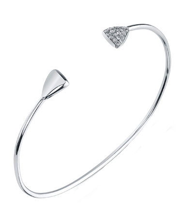 Nolan White Pave Diamond Petal Bangle