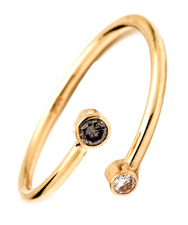 Nolan Black & White Diamond Open Ring