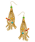 Nugaard Colorful Beaded Tassel Earrings