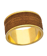 Nugaard Designs Gold and Leather Band Ring