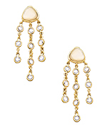 Nyla Star Selma Gold CZ and Mother of Pearl Chandelier Earrings