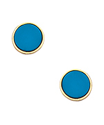 Nyla Star Samantha Gold and Turquoise Stud Earrings