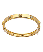 Nyla Star Gold and CZ Razzle Bangle Bracelet