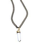 One OAK by Sara Gold and Quartz Crystal Pendant Necklace