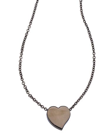 One OAK by Sara Hematite Heart Pendant Necklace