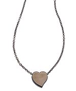 One OAK by Sara Hematite Heart Pendant Necklace