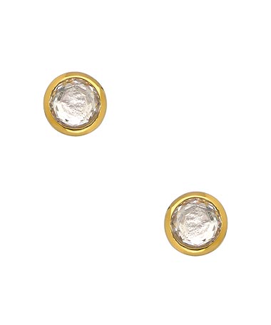 One OAK by Sara Gold and CZ Round Stud Earrings