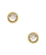 One OAK by Sara Gold and CZ Round Stud Earrings