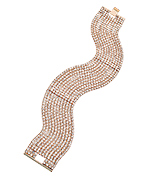 OroClone Rose Gold and Crystal Eleven-Row Bracelet