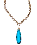 Perlin Design Teal Quartz Wilma Pendant Necklace