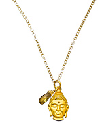Perlin Design Gold Plated Buddha Citrine Necklace