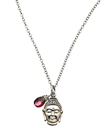 Perlin Design Silver Buddha Tourmaline Necklace