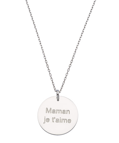 Petits Tresors Paris Silver Love Message Pendant Necklace