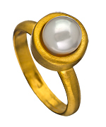 Philippa Roberts Jewelry Gold Pearl Top Ring