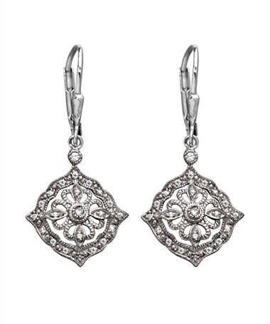 Phyllis Bergman Diamond Shape Antique Earrings