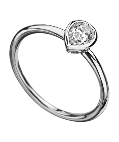 Phyllis Bergman Pear Bezel Set Solitaire Engagement Ring