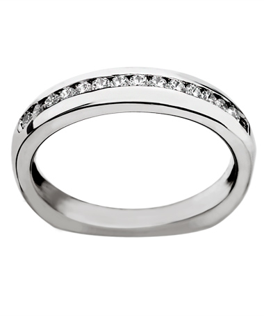 Phyllis Bergman Channel Set Euro Shank Diamond Band