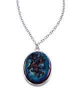 Piara by Elaine J Silver and Blue Druzy Chain Necklace