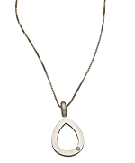 Pineapple Seed Silver Droplet Necklace