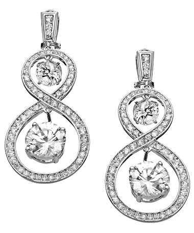 Ponponella Silver Plated Infinity Drop Earrings