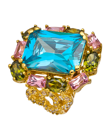 Ponponella Aquamarine Royal Gem Ring