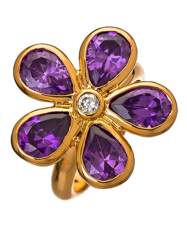 Ponponella Amethyst Blossom Ring