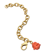 Privileged Gold and Coral Buddha Chain Bracelet