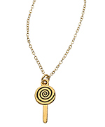 Privileged Gold Lollipop Pendant Necklace