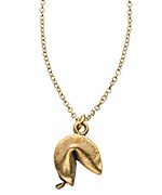 Privileged Gold Fortune Cookie Pendant Necklace