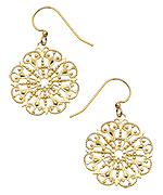 Privileged Gold Filigree Small Drop Earrings