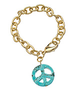 Priviledged Turquoise Peace Sign Bracelet