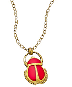 Rane Red Brass Beetle Necklace