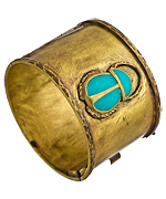 Rane Brass Scarab Turquoise Beetle Cuff