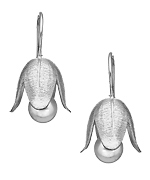 Rena Luxx Silver Flower Pearl Drop Earrings