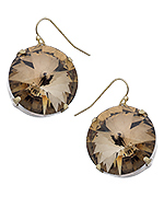 Roberta Chiarella Round Champagne Crystal Earrings