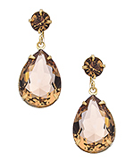 Roberta Chiarella Champagne Crystal Teardrop Earrings