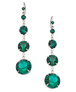 Roberta Chiarella Silver and Emerald Crystal Fairy Tale Earrings