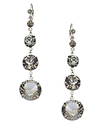 Roberta Chiarella Silver and Black Diamond Crystal Fairy Tale Earrings
