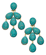 Roberta Chiarella Gold and Turquoise Matrix Statement Earrings