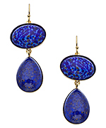 Roberta Chiarella Gold and Lapis Matrix Double Earrings