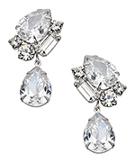 Roberta Chiarella Silver and Crystal Rocky Road Luxe Earrings