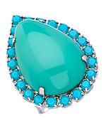 Roberta Chiarella Silver and Turquoise Tom Tom Ring