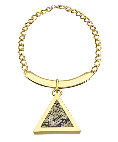 Roman Luxe Python Triangle Pendant Necklace