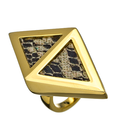 Roman Luxe Double Triangle Python Ring