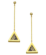 Roman Luxe Python Triangle Drop Chain Earrings